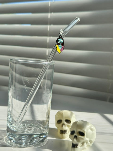 Nightmare Before Christmas Charm Glass Straw