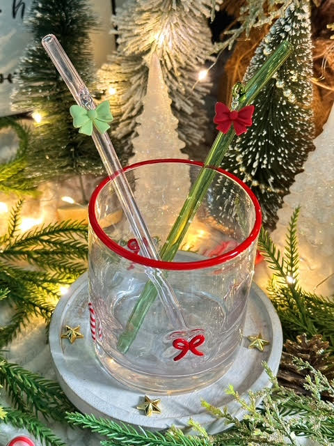 Velvet Bow Glass Straw