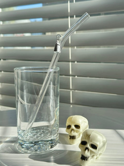 Ghost Charm Glass Straw