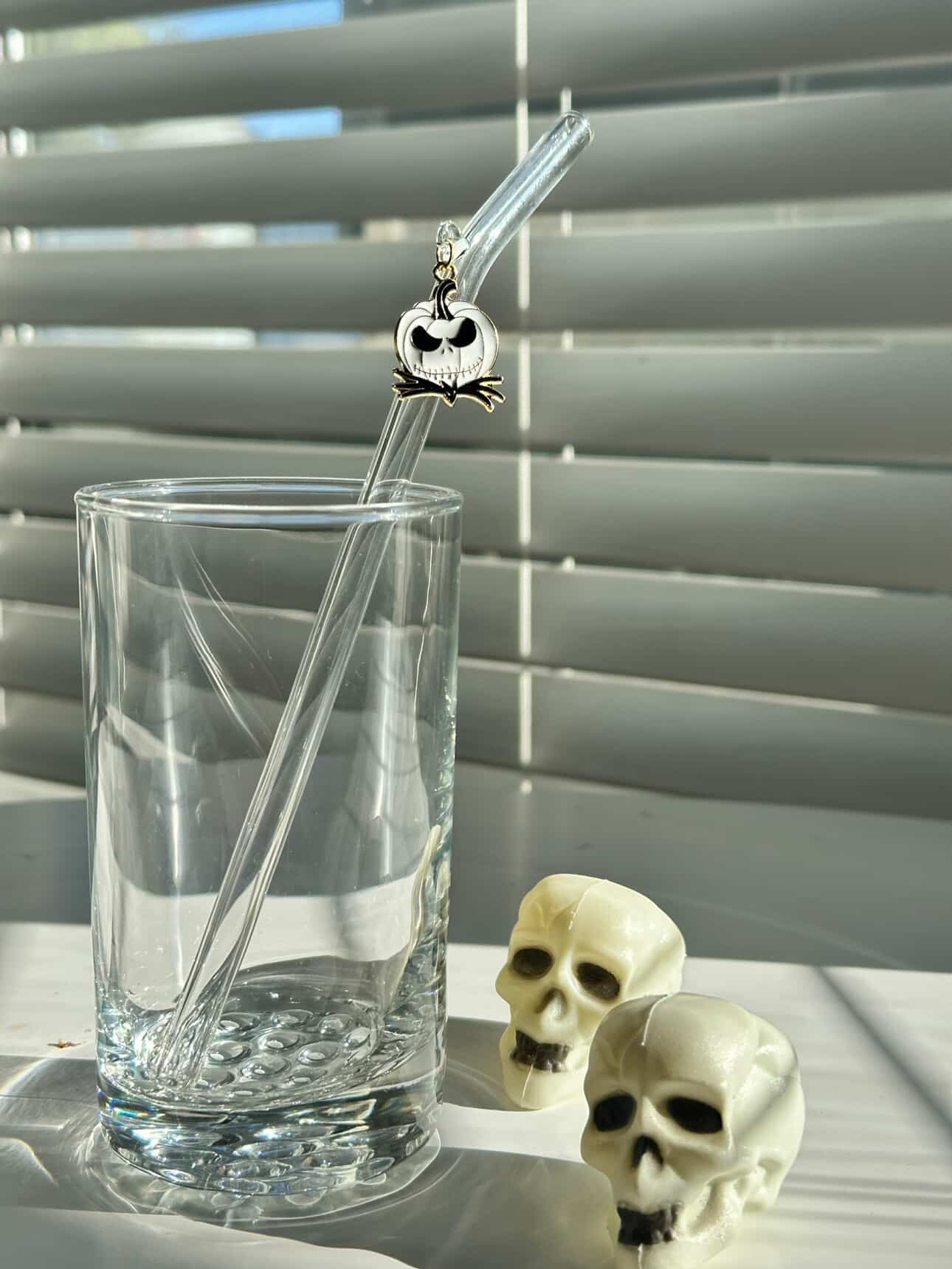 Nightmare Before Christmas Charm Glass Straw