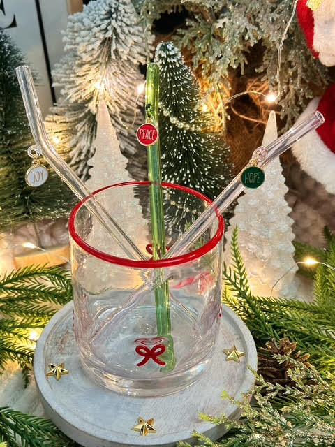 Joy, Peace, and Hope Glass Straw